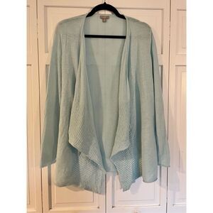 J. Jill mint linen blend open cardigan size xsp